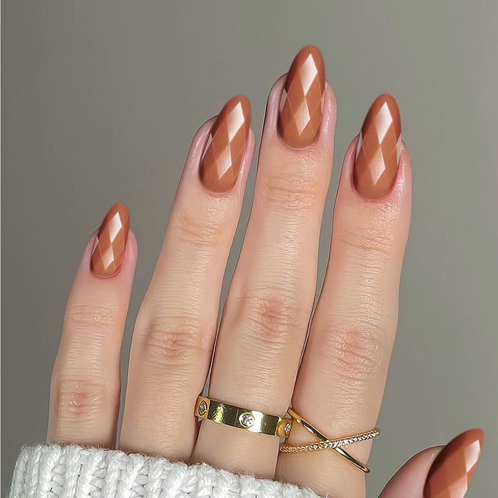 Premium Glossy Diamond-Shaped Press-On Nails Kalsten