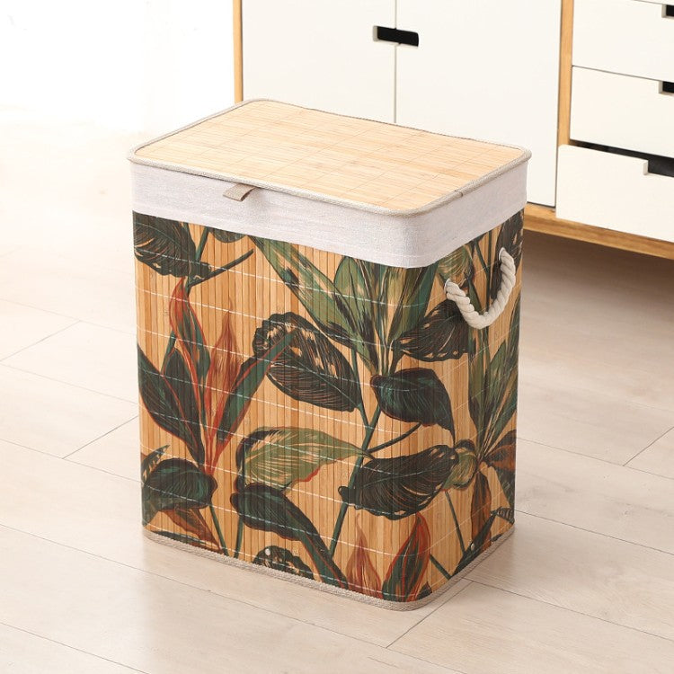 Premium laundry basket with dividers and handcrafted bamboo frame Kalsten