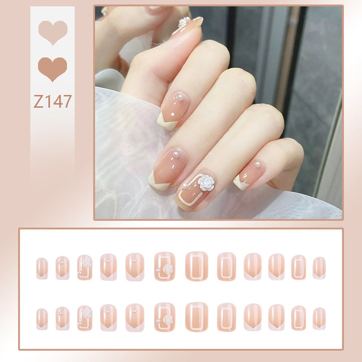 Elegant Rhinestone-Embellished Press-On Nails