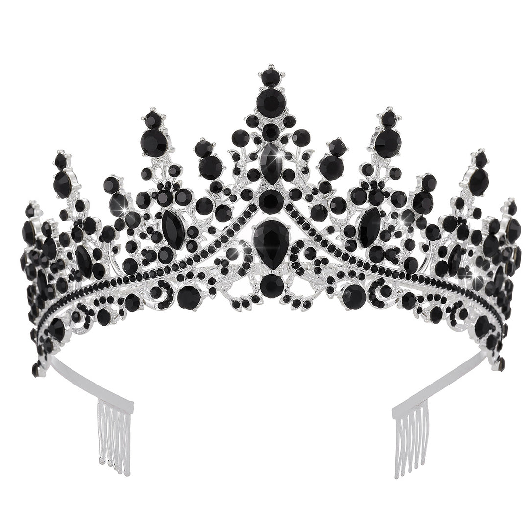 Ladies Opulent Tiara with Black Crystal Detailing Kalsten