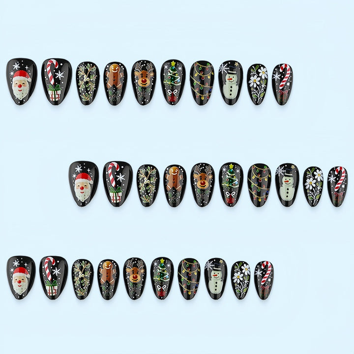 Artificial Nail Set with Christmas Motifs Kalsten
