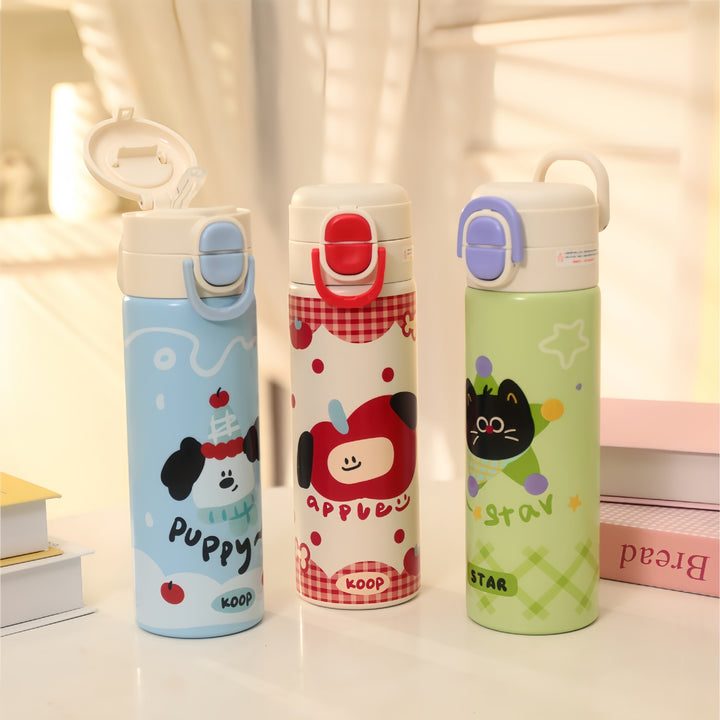 Insulated drinking bottle with cute design and practical closure Kalsten