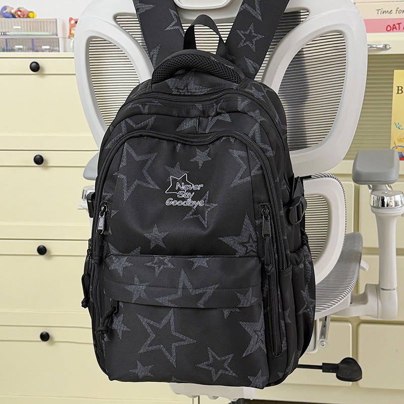 Stylish Star-Embellished School Backpack Kalsten