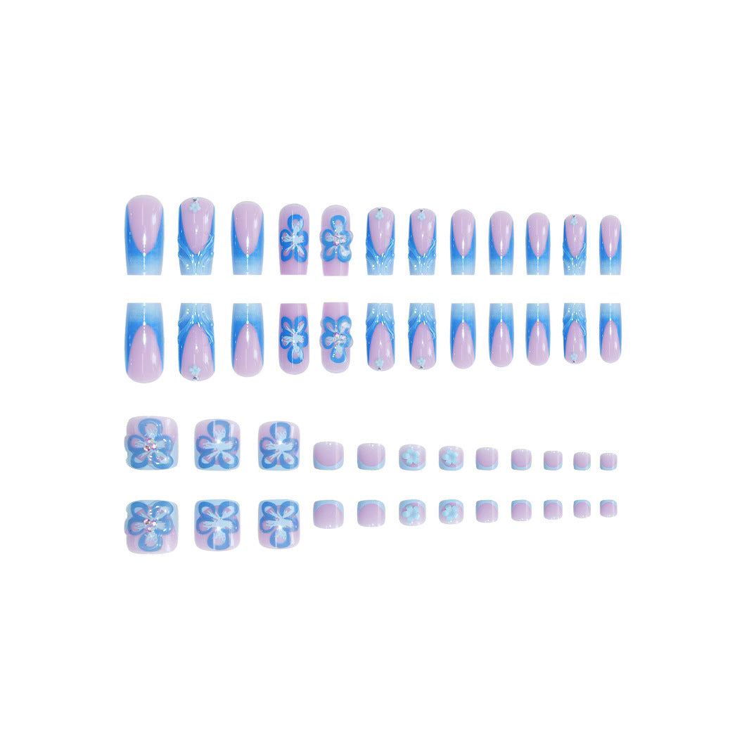 Floral 3D Press-On Nail Art Extensions Kalsten