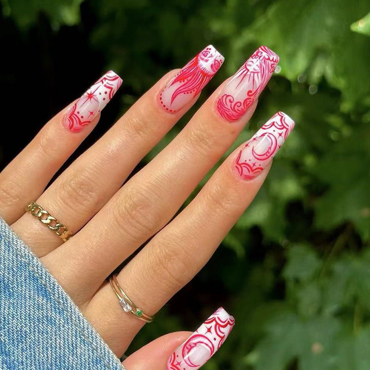 Artistic Long Press-On Nail Enhancements Kalsten