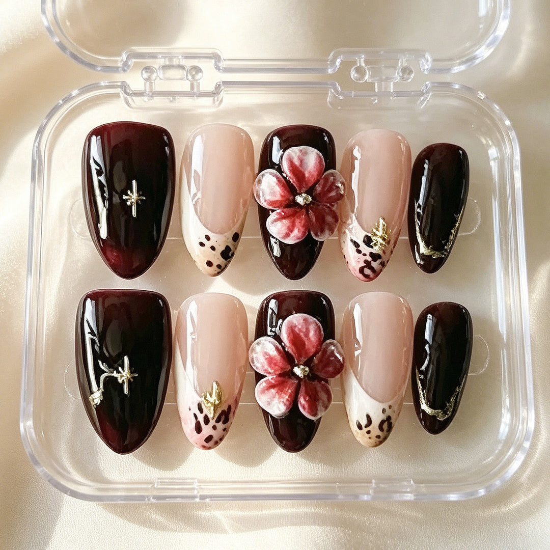 Elegant Floral Press-On Nail Art Set Kalsten 1790636706