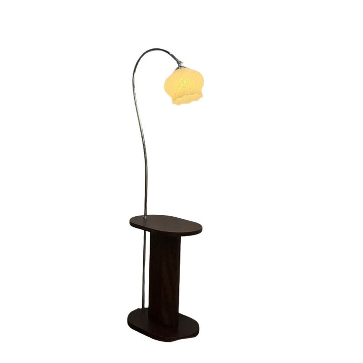 Modern Arc Floor Lamp with Integrated Side Table
