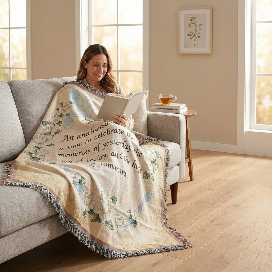 Artistic Floral Tapestry Blanket