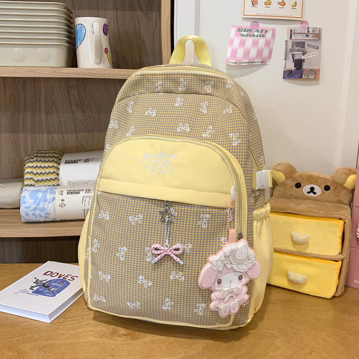Gingham Patterned Backpack