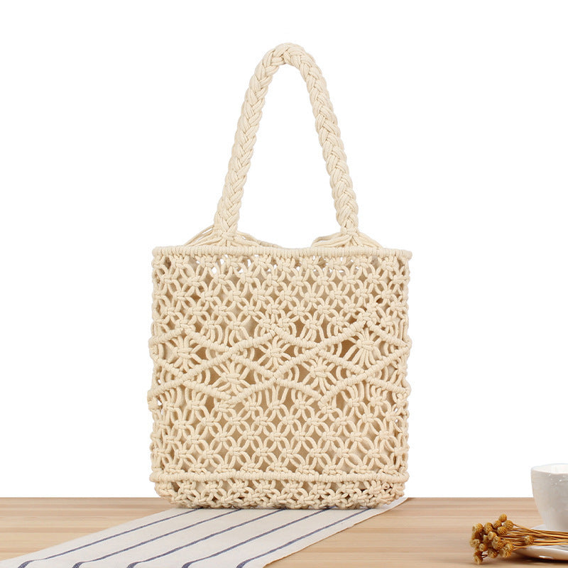 Hand-knitted tote bag with geometric patterns Kalsten