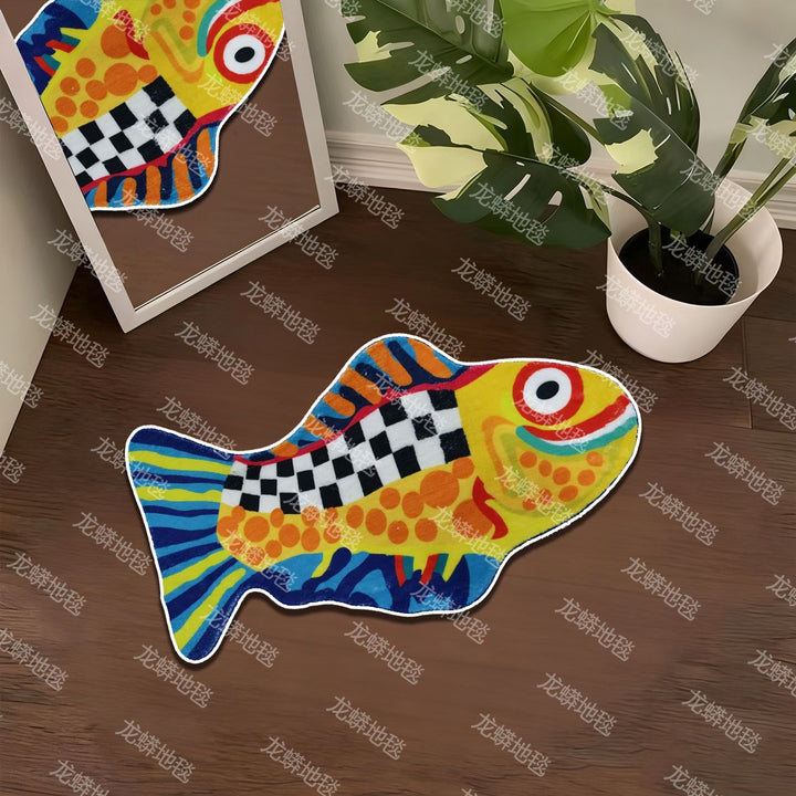 Cartoon Fish-Shaped Bath Mat