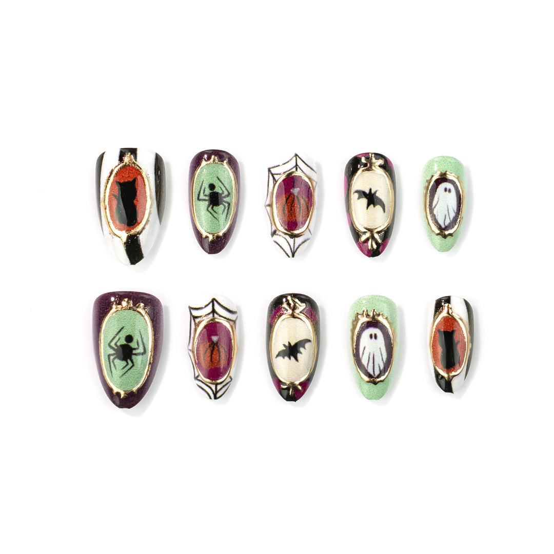 Decorative Halloween-Themed Press-On Nail Art Set Kalsten