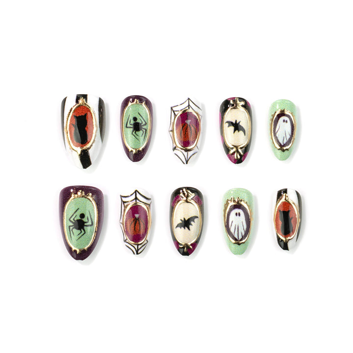Decorative Halloween-Themed Press-On Nail Art Set Kalsten