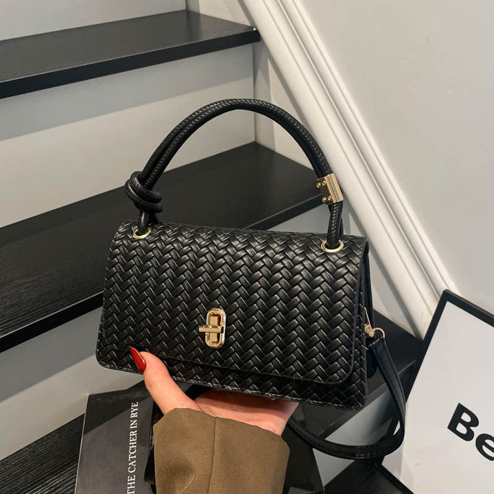 Woven Leather Evening Clutch