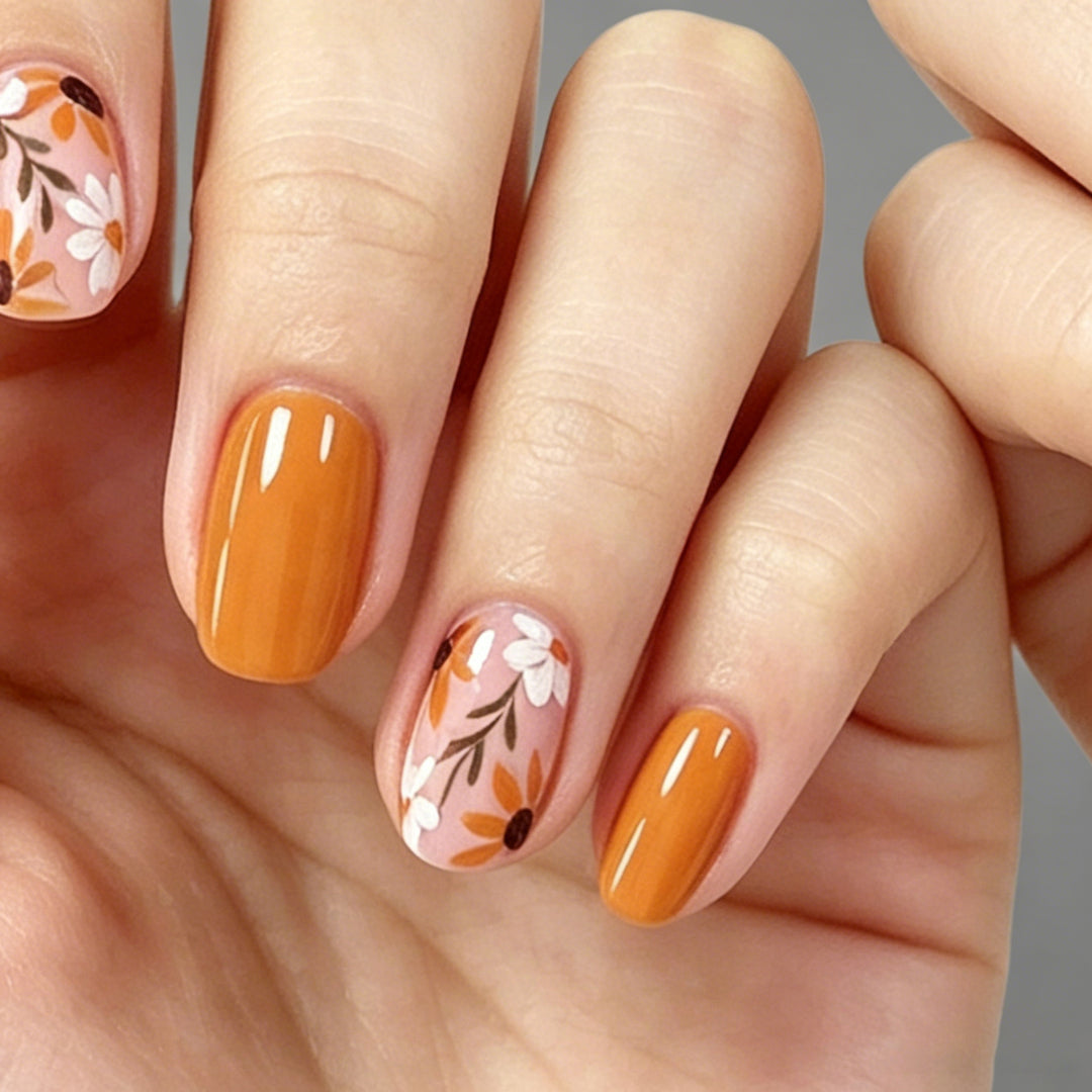 Floral Patterned Nail Art Enhancements Kalsten