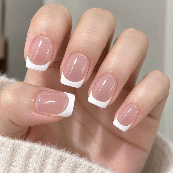 Elegant French Tip Acrylic Nail Set Kalsten