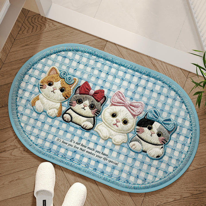 Cute Cat-Themed Decorative Bath Mat Kalsten
