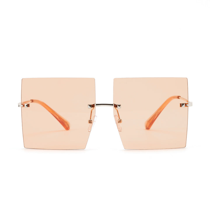Women's fashion square sunglasses with wide lenses and delicate metal frame Kalsten