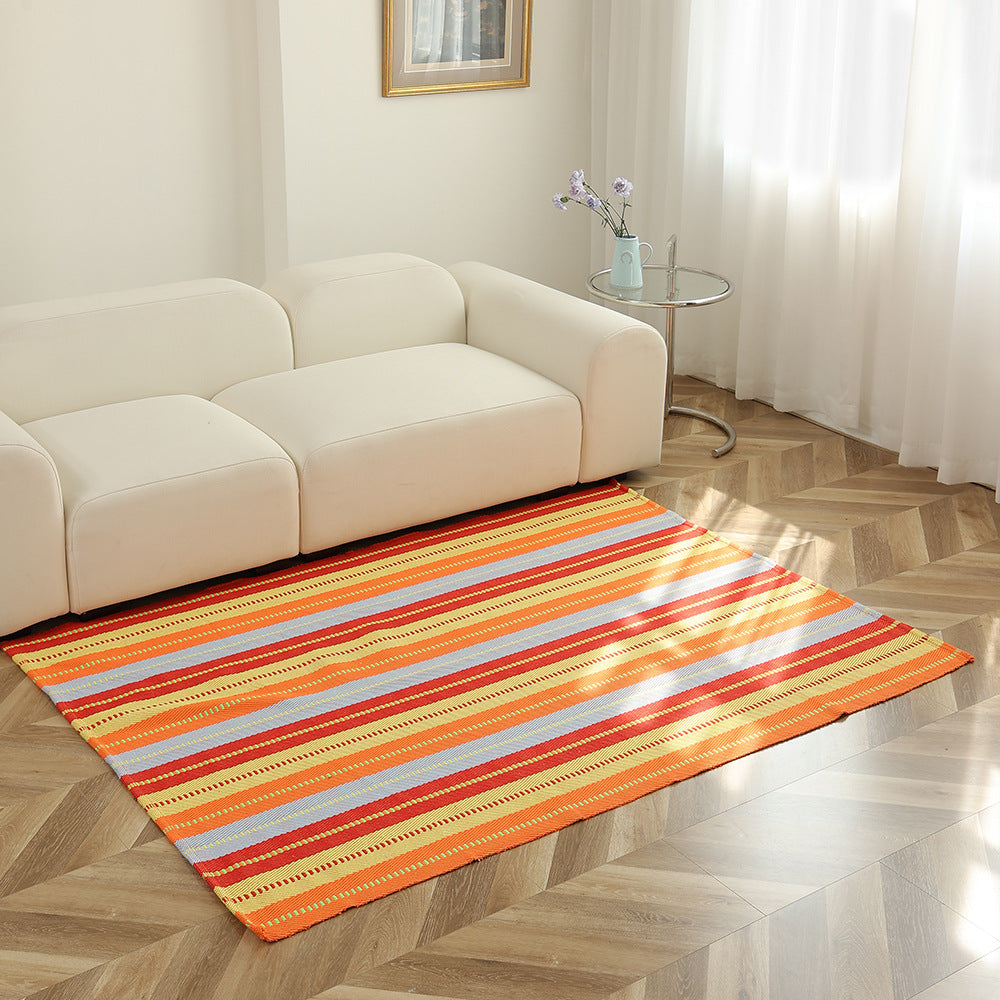 Striped flat woven carpet for living room with low pile and modern striped pattern Kalsten