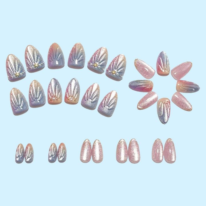 Artificial nails in elegant ombre design with glitter embellishments Kalsten