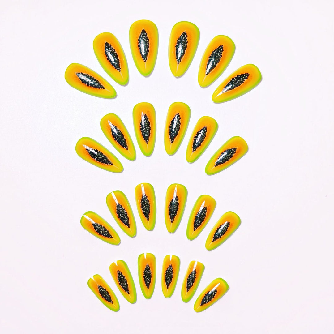 Artificial Nails in Exotic Papaya Design Kalsten
