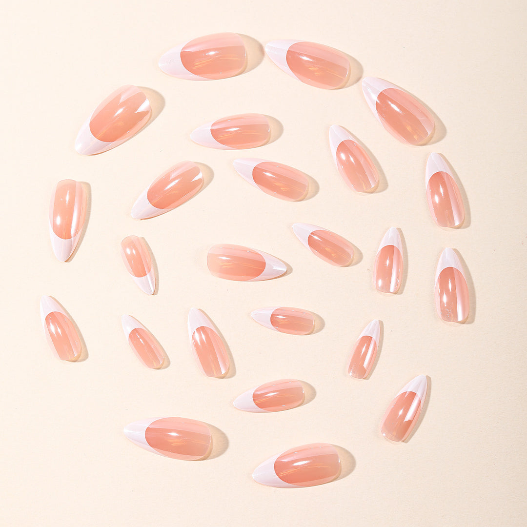 Elegant French Tip Acrylic Nail Extensions Kalsten
