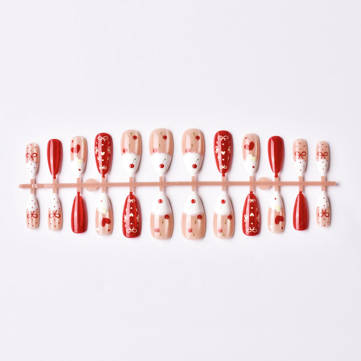 Decorative Cherry Love Press-On Nail Art Set