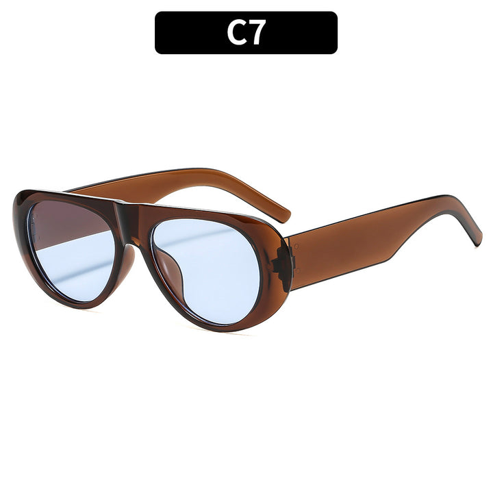 Retro-Inspired Oval Sun Glasses