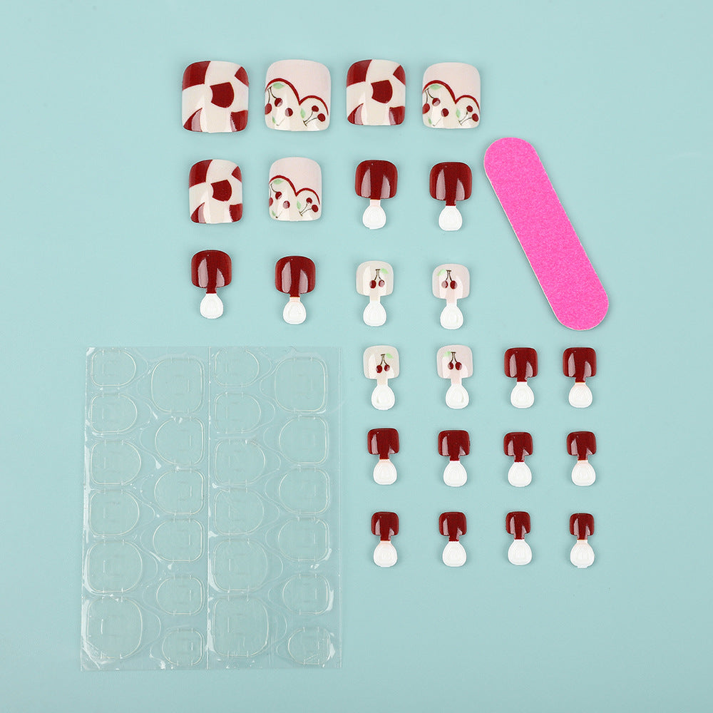 Artificial nails with fresh cherry design Kalsten