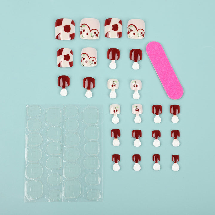Artificial nails with fresh cherry design Kalsten
