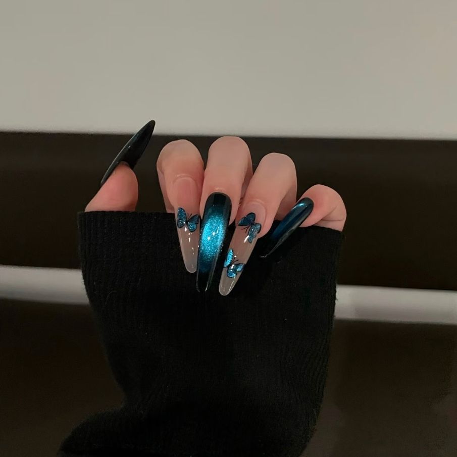 Artistic Long Stiletto Nail Enhancements Kalsten