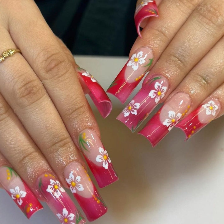 Floral Acrylic Nail Enhancements Kalsten 1789915564