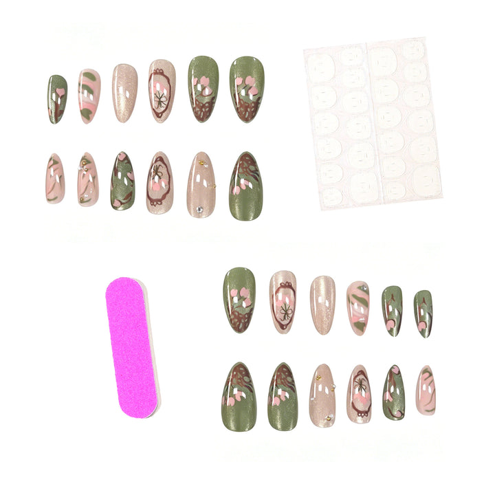Artistic Floral Press-On Nail Enhancements Kalsten 1789915404