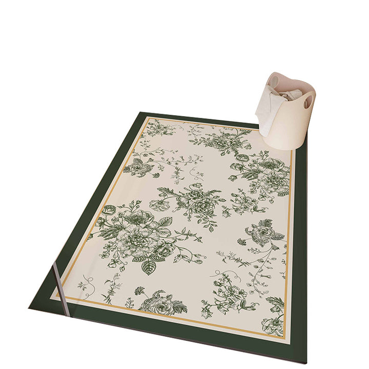 Floral Design Bathroom Mat