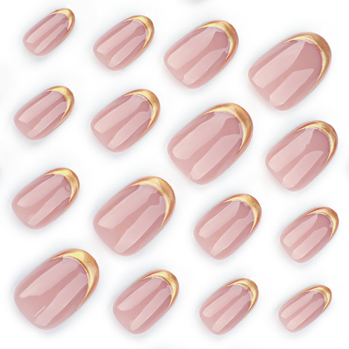 Elegant Gold-Tipped French Nail Art Kalsten