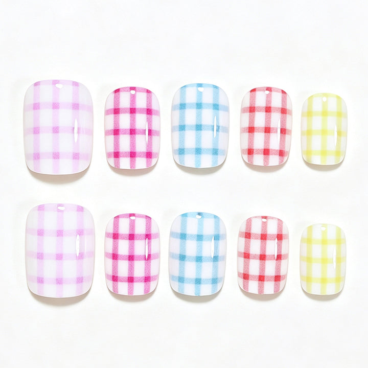 Gingham Pattern Nail Art Wraps Kalsten