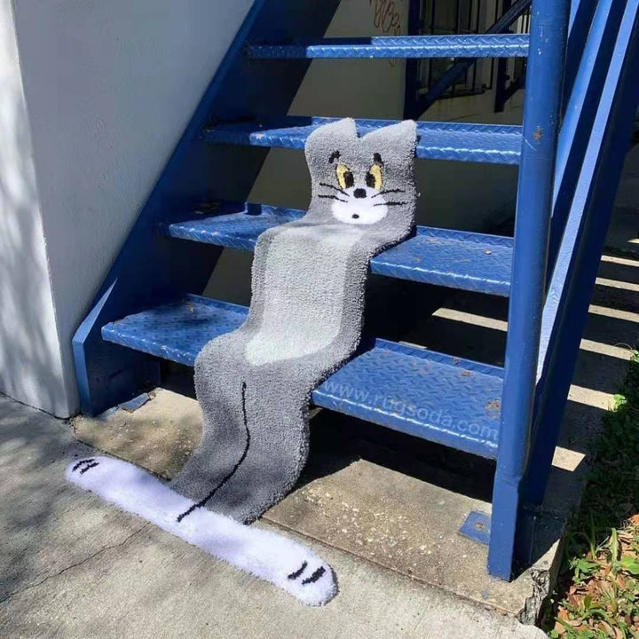 Cartoon Cat-Themed Plush Floor Mat Kalsten