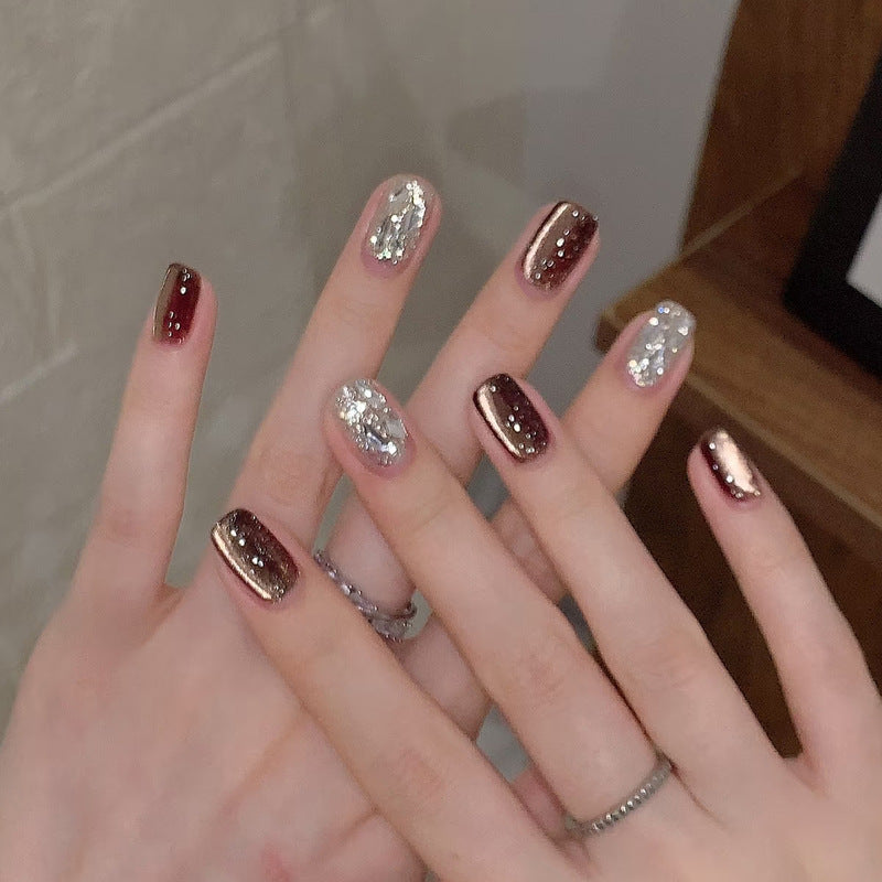 Glamorous Glittery Press-On Nail Set Kalsten