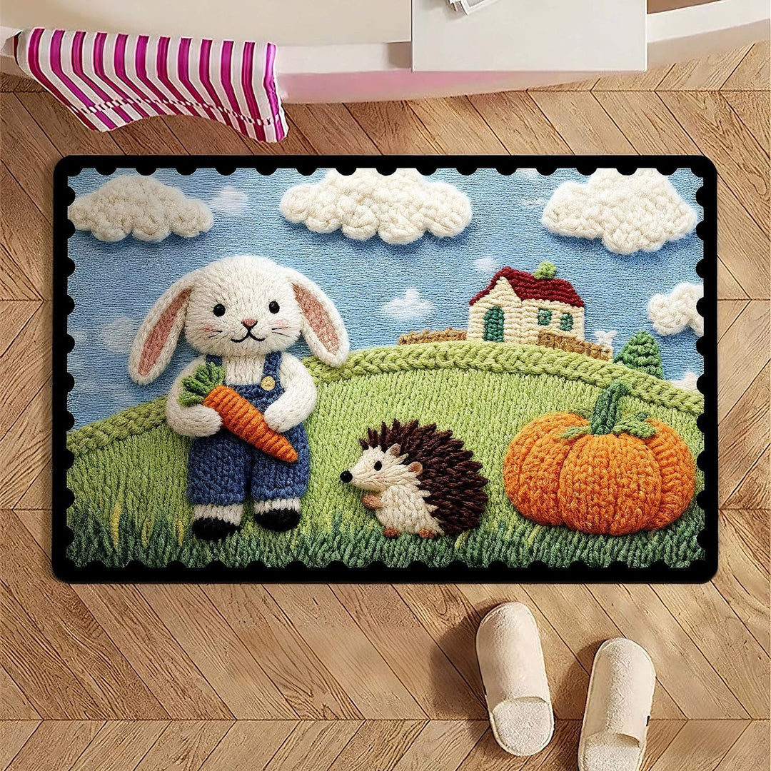 Cartoon Animal-Themed Bath Mat