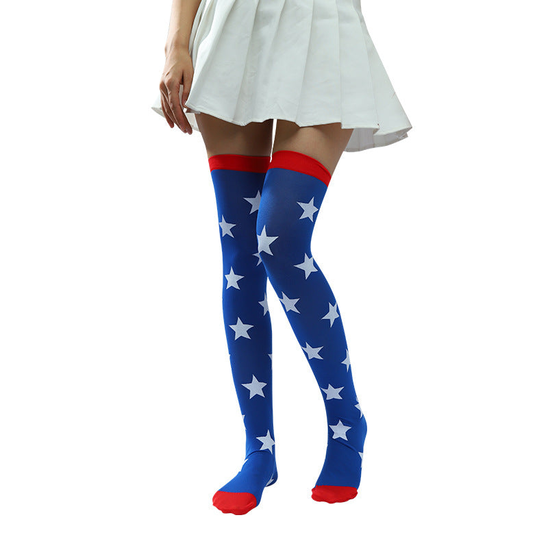 Women's nan star-print over-the-knee compression socks with cushioned sole and silicone grip Kalsten