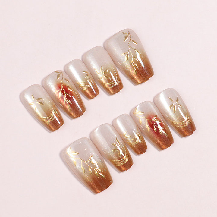Premium Heart-Embellished Press-On Nail Set Kalsten
