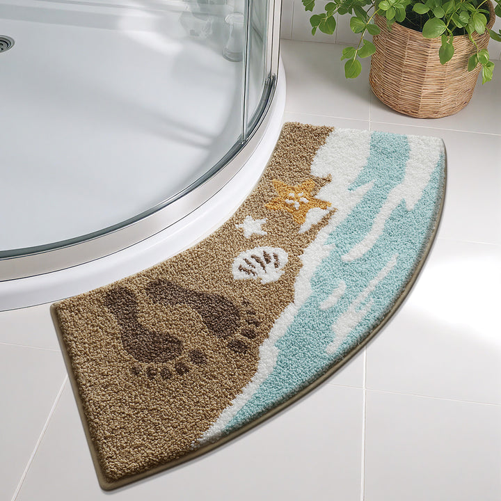 Floral Patterned Bathroom Shower Rug