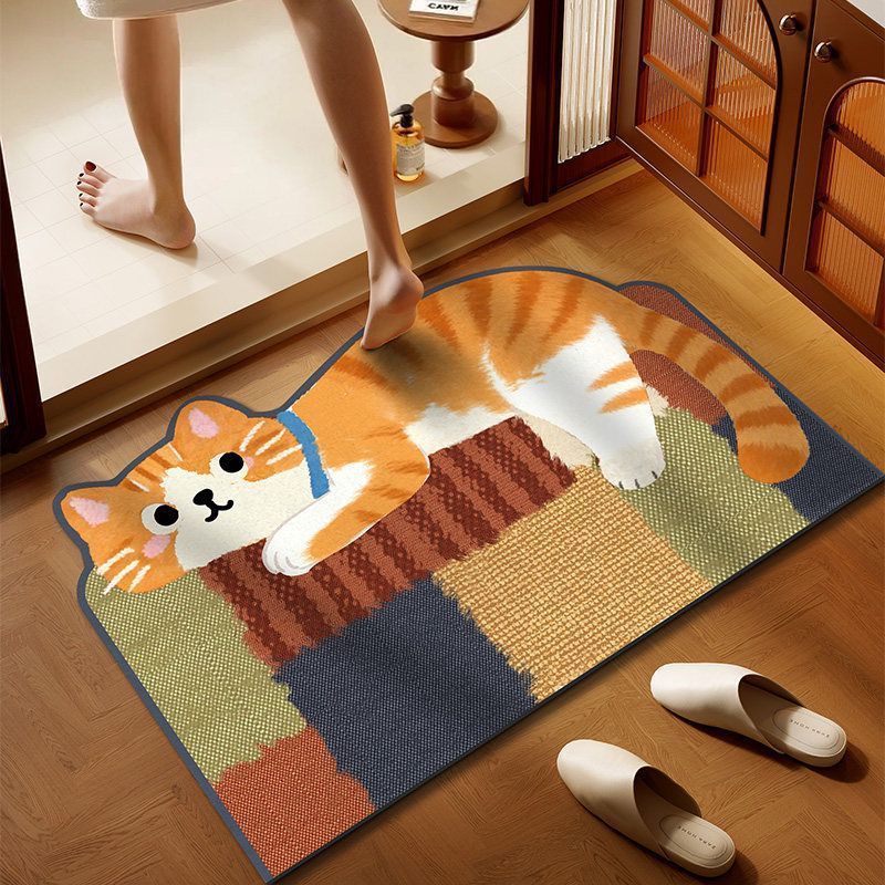 Cartoon Cat-Themed Indoor Area Mat