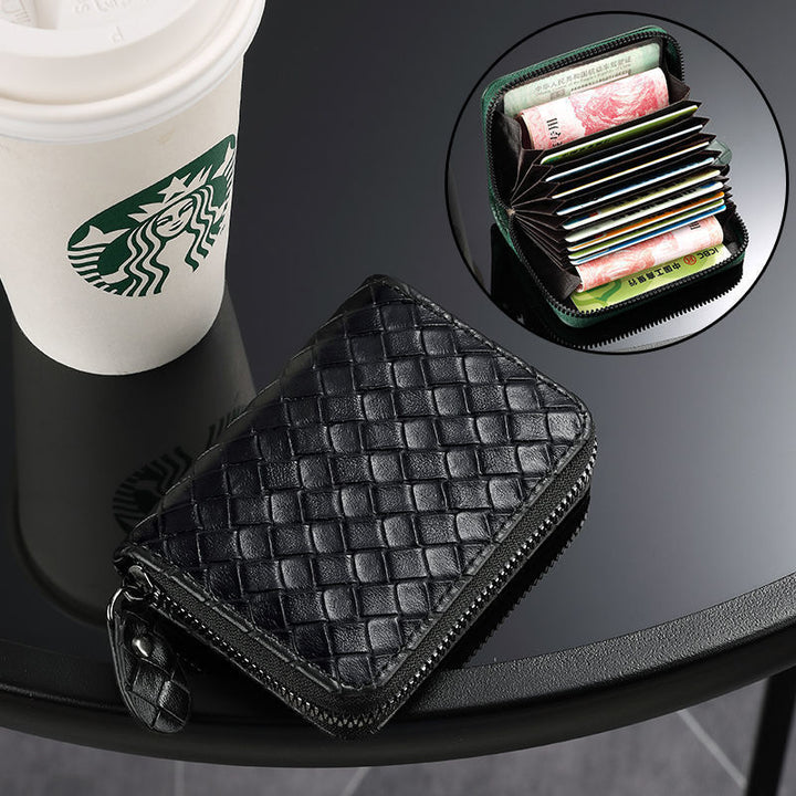 Compact Woven Zippered Card Holder Kalsten
