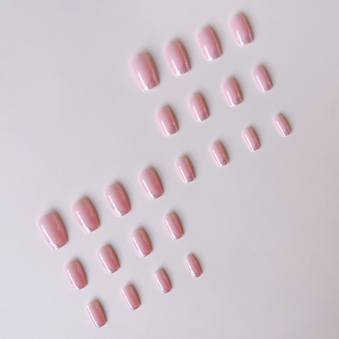 Acrylic nail set with shimmering glitter tips Kalsten