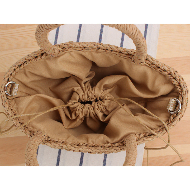 Handbag Made of Woven Natural Material with Fashionable Fringes Kalsten