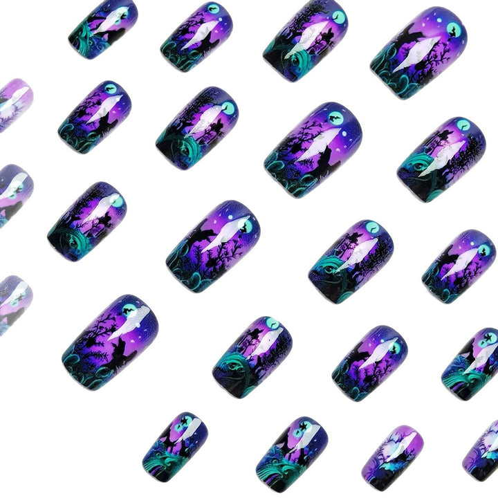Nail art design with butterfly and night motif Kalsten