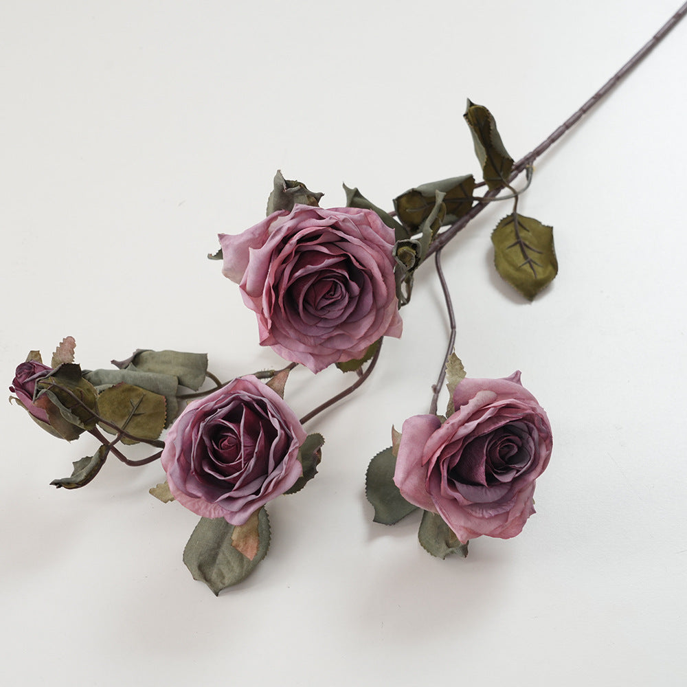Elegant Faux Floral Rose Stem