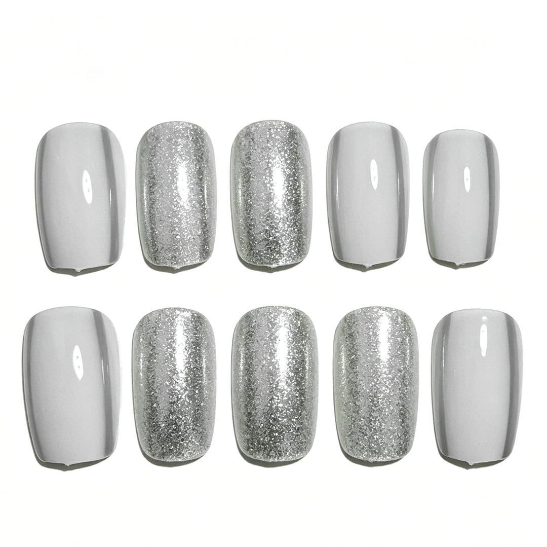 Elegant Glittery Acrylic Nail Extensions Kalsten