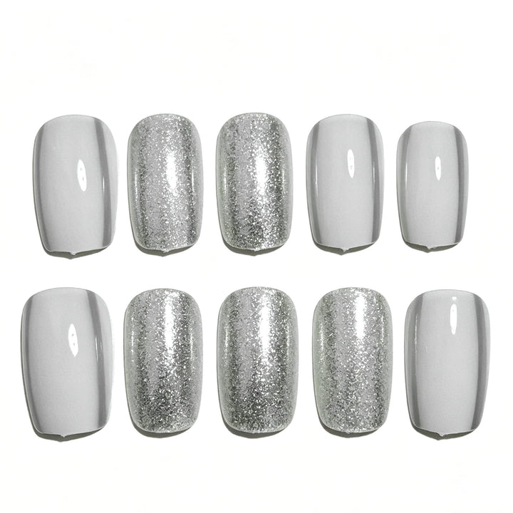 Elegant Glittery Acrylic Nail Extensions Kalsten